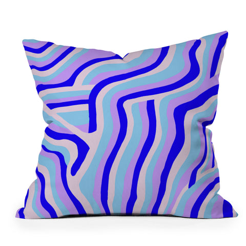 SunshineCanteen lavender zebra stripes Outdoor Throw Pillow