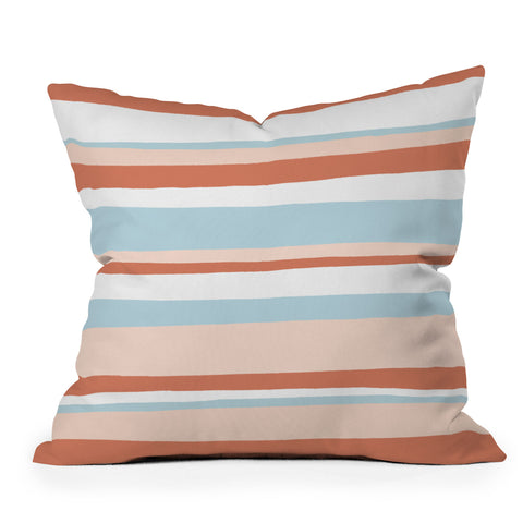 SunshineCanteen mesa desert pastel stripes Outdoor Throw Pillow