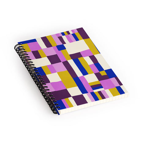 SunshineCanteen modern boho quilt Spiral Notebook
