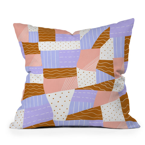SunshineCanteen modern quilt lilac Outdoor Throw Pillow