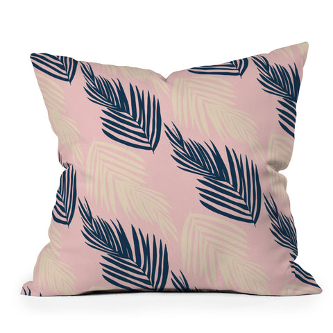 SunshineCanteen Pink Palms Outdoor Throw Pillow