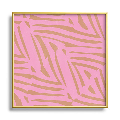 SunshineCanteen pink tiki Square Metal Framed Art Print