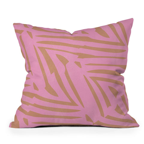 SunshineCanteen pink tiki Outdoor Throw Pillow