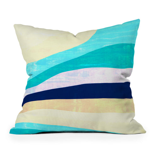 SunshineCanteen white sands and waves Outdoor Throw Pillow