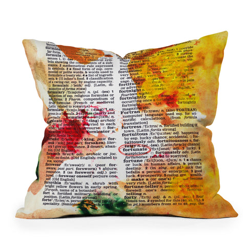 Susanne Kasielke Fortunate Dictionary Art Outdoor Throw Pillow
