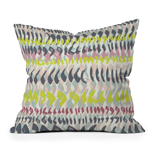 Susanne Kasielke Geometric Brushstroke Marks Outdoor Throw Pillow
