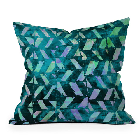 Susanne Kasielke Geometric Folk Stripes Outdoor Throw Pillow