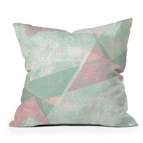 Susanne Kasielke Holistic Geometric Texture Pink Outdoor Throw Pillow