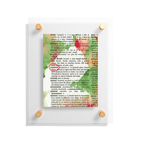 Susanne Kasielke Mistletoe Dictionary Art Floating Acrylic Print