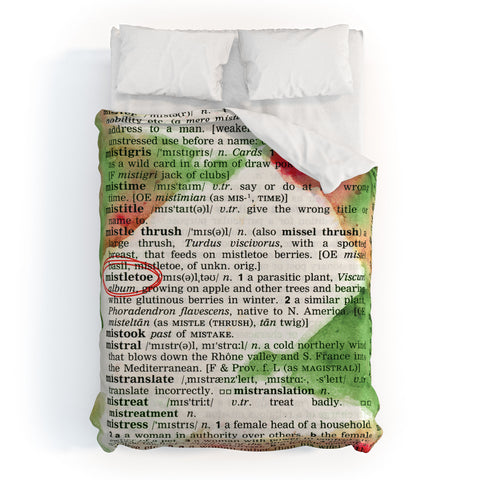 Susanne Kasielke Mistletoe Dictionary Art Duvet Cover