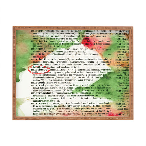 Susanne Kasielke Mistletoe Dictionary Art Rectangular Tray