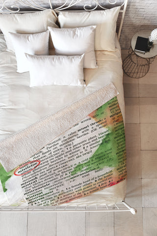 Susanne Kasielke Mistletoe Dictionary Art Fleece Throw Blanket
