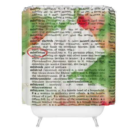 Susanne Kasielke Mistletoe Dictionary Art Shower Curtain