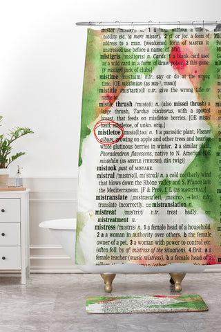 Susanne Kasielke Mistletoe Dictionary Art Shower Curtain And Mat