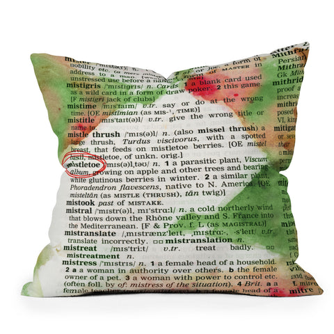 Susanne Kasielke Mistletoe Dictionary Art Throw Pillow