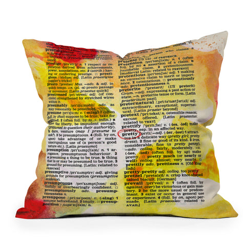 Susanne Kasielke Pretty Dictionary Art Outdoor Throw Pillow
