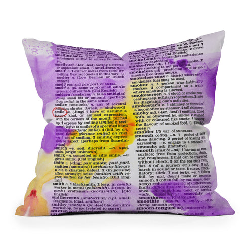 Susanne Kasielke Smile Dictionary Art Outdoor Throw Pillow