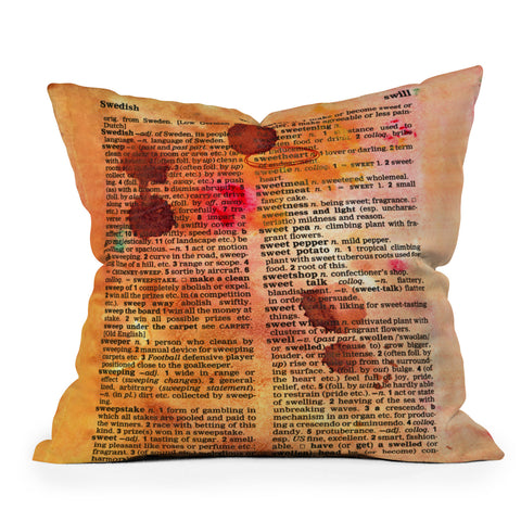 Susanne Kasielke Sweetheart Dictionary Art Outdoor Throw Pillow