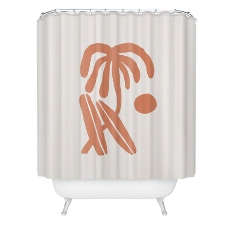 Tasiania Palm and surfboards Shower Curtain