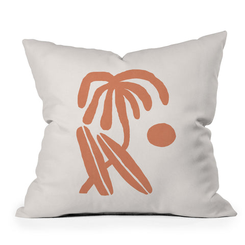Tasiania Palm and surfboards Throw Pillow