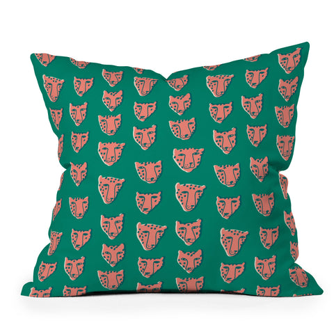 Tasiania Pink pantehrs Outdoor Throw Pillow