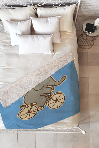 Terry Fan Elephant Cycle Fleece Throw Blanket