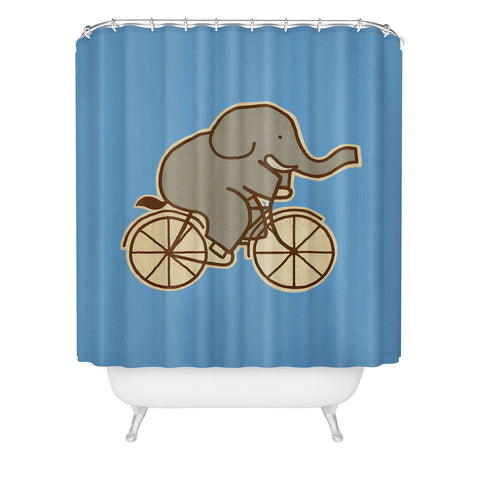 Terry Fan Elephant Cycle Shower Curtain