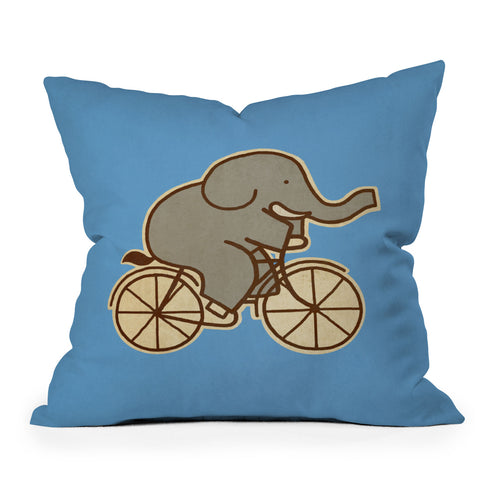 Terry Fan Elephant Cycle Throw Pillow