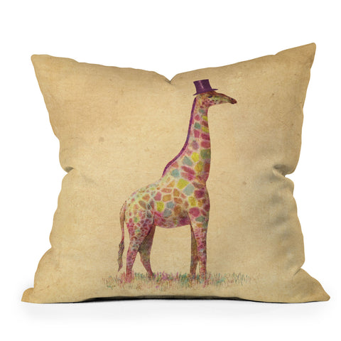 Terry Fan Fashionable Giraffe Outdoor Throw Pillow