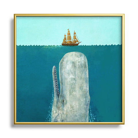 Terry Fan The Whale Square Metal Framed Art Print