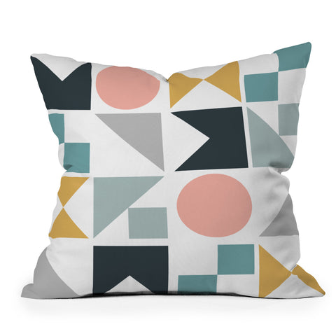 The Old Art Studio Modern Geometric 09 Outdoor Throw Pillow