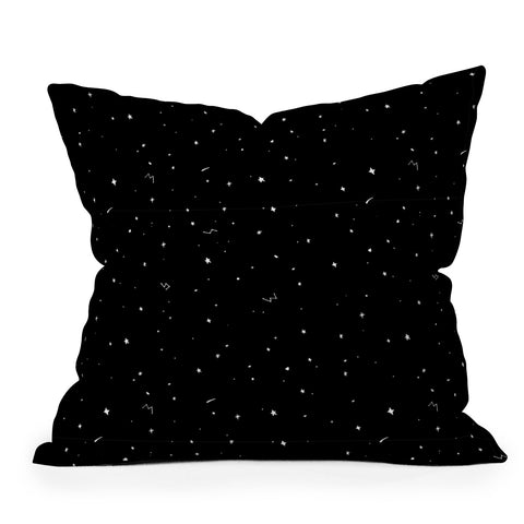 The Optimist Sky Full Of Stars in Black Outdoor Throw Pillow