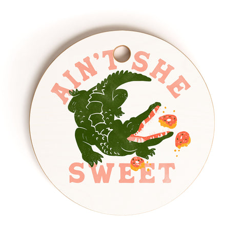 The Whiskey Ginger Aint She Sweet Cute Alligator Cutting Board Round