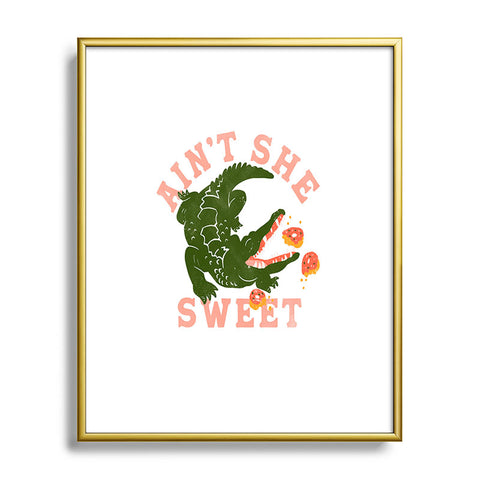 The Whiskey Ginger Aint She Sweet Cute Alligator Metal Framed Art Print