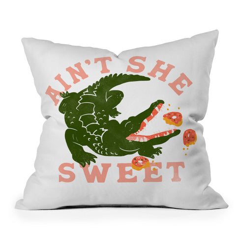 The Whiskey Ginger Aint She Sweet Cute Alligator Throw Pillow