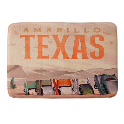 The Whiskey Ginger Amarillo Texas Vintage Travel Memory Foam Bath Mat