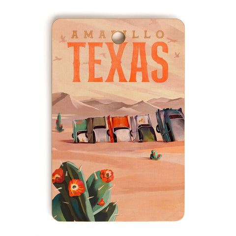 The Whiskey Ginger Amarillo Texas Vintage Travel Cutting Board Rectangle