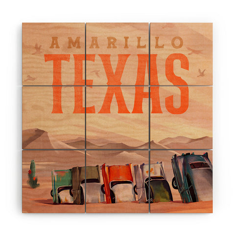 The Whiskey Ginger Amarillo Texas Vintage Travel Wood Wall Mural