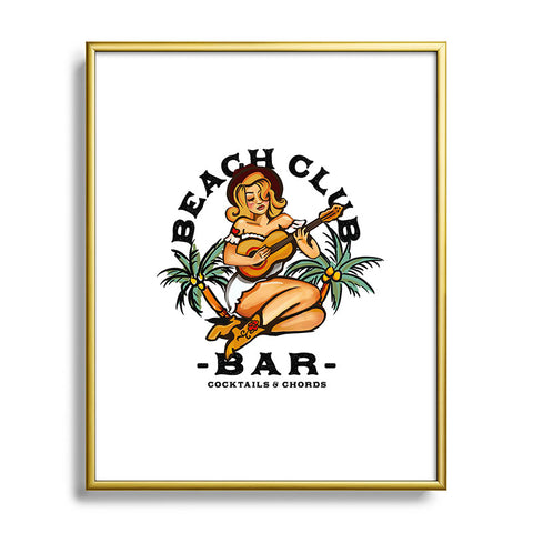 The Whiskey Ginger Beach Club Bar Tropical Metal Framed Art Print