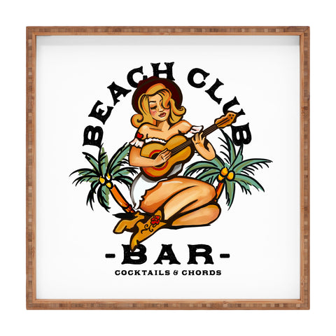 The Whiskey Ginger Beach Club Bar Tropical Square Tray