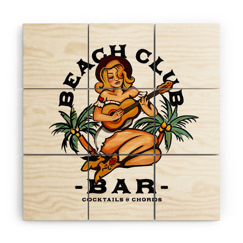 The Whiskey Ginger Beach Club Bar Tropical Wood Wall Mural
