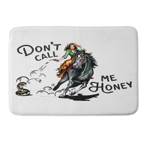 The Whiskey Ginger Dont Call Me Honey Cowgirl White Memory Foam Bath Mat