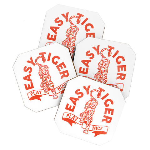 The Whiskey Ginger Easy Tiger Play Nice Cute Fun Coaster Set