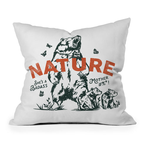 The Whiskey Ginger Nature Shes A Badass Mother Outdoor Throw Pillow