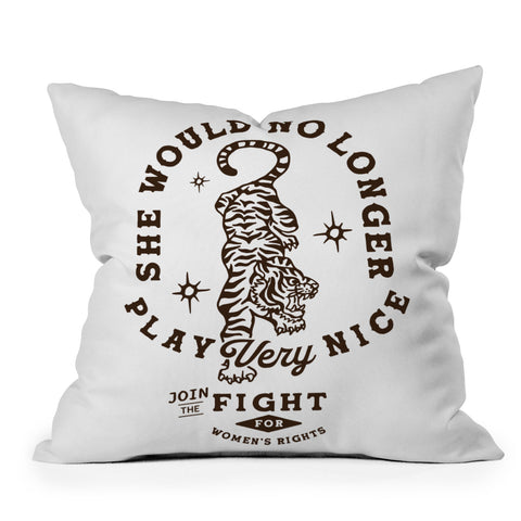 The Whiskey Ginger No Longer Play Nice Outdoor Throw Pillow