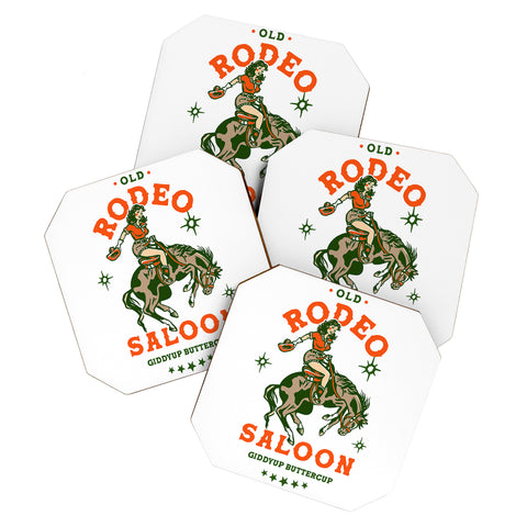 The Whiskey Ginger Old Rodeo Saloon Giddy Up Buttercup Coaster Set