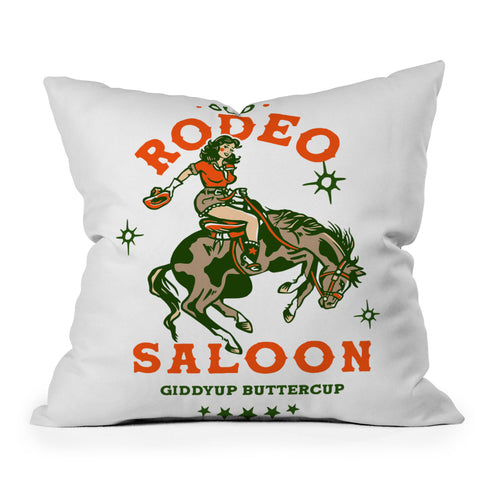 The Whiskey Ginger Old Rodeo Saloon Giddy Up Buttercup Outdoor Throw Pillow