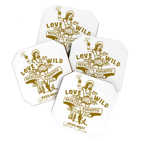 The Whiskey Ginger Reckless Romantic Cowgirl Coaster Set