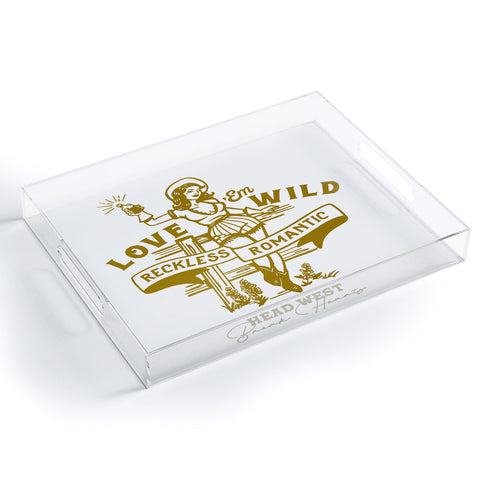 The Whiskey Ginger Reckless Romantic Cowgirl Acrylic Tray