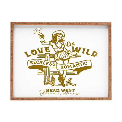 The Whiskey Ginger Reckless Romantic Cowgirl Rectangular Tray